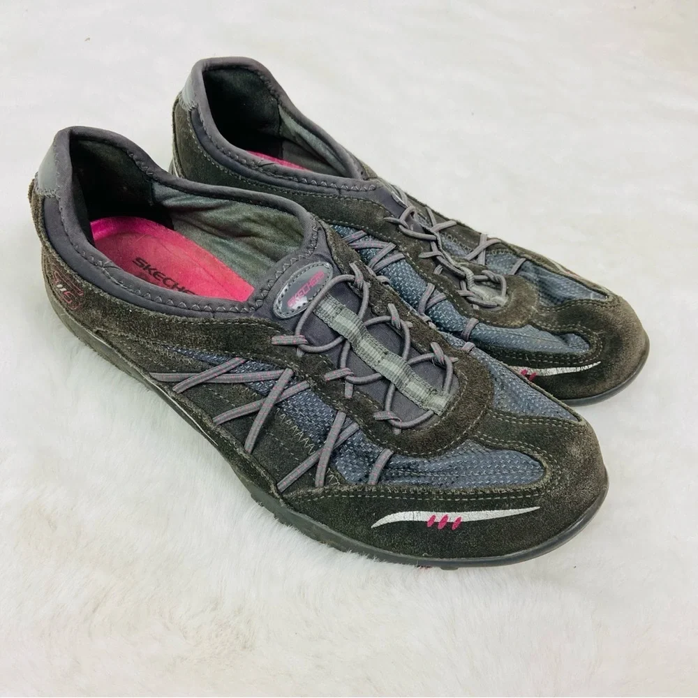 Skechers relaxed fit memory foam brown and Pink Casual Sneakers size 8